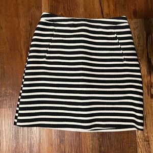 Halogen Black and White Striped Mini Skirt
